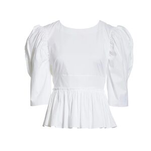 BROCK Collection White Puff Sleeve Top